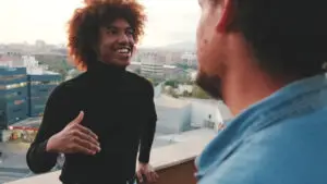 Man speaking confidently